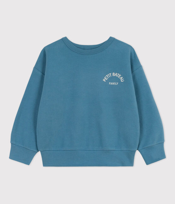 Sweatshirt en molleton enfant fille / garçon bleu LAVIS