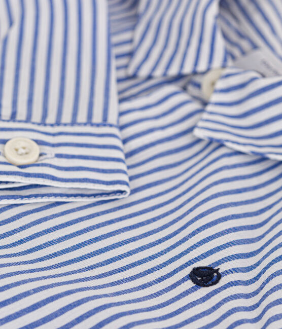 Chemise en popeline rayée bébé GAULOISE/ MARSHMALLOW