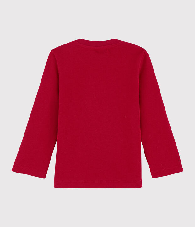 Tee shirt manches longue en coton b&eacute;b&eacute; gar&ccedil;on rouge