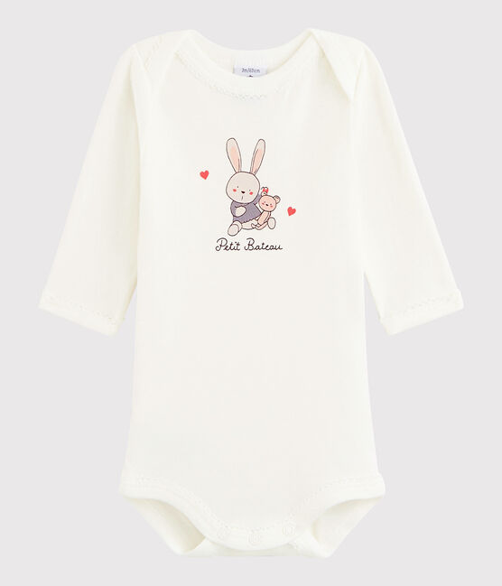 Body manches longues bébé fille blanc MARSHMALLOW