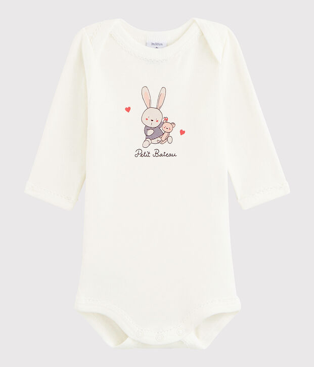 Body manches longues b&eacute;b&eacute; fille blanc