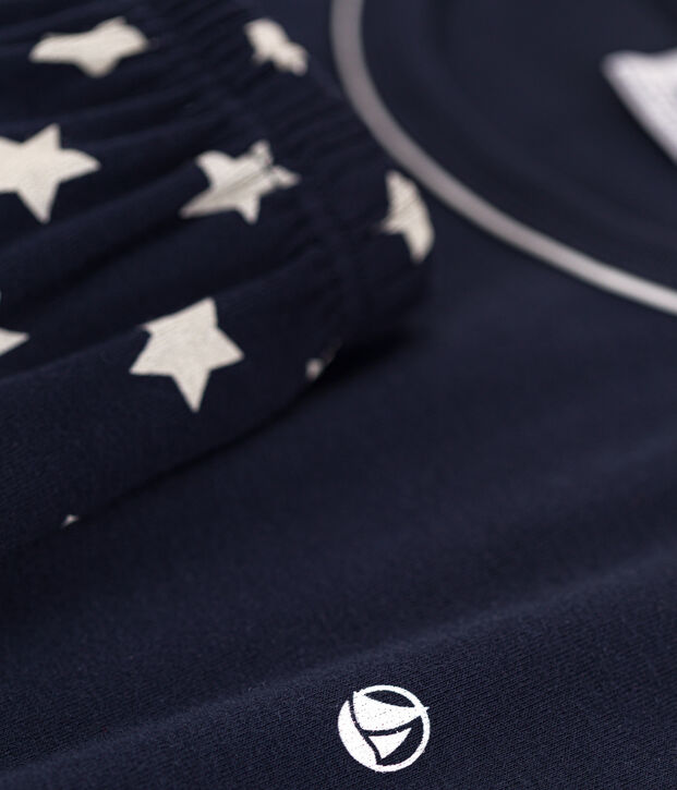 Pyjacourt &eacute;toiles en coton gar&ccedil;on bleu/blanc