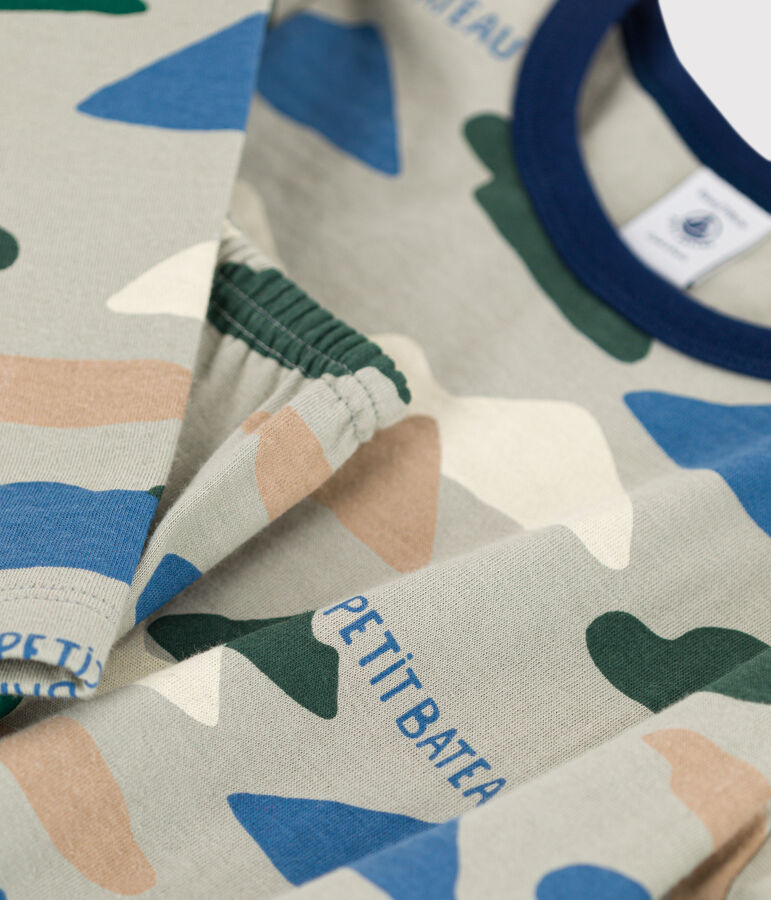 Pyjama petit gar&ccedil;on en tubique gris/multicouleur