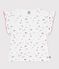 Tee-shirt enfant manches courtes en coton imprim&eacute; fleurs blanc MARSHMALLOW/blanc MULTICO