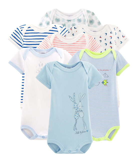 Pochette Surprise De 7 Bodies Manches Courtes Bebe Garcon Variante 1 Petit Bateau