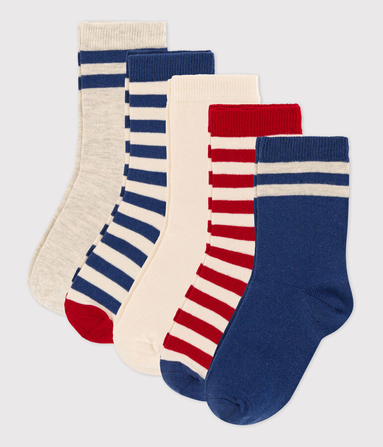 Lot de 5 paires de chaussettes enfant gar&ccedil;on-fille multicouleur
