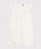 Robe enfant manches courtes en coton motifs cœurs blanc MARSHMALLOW