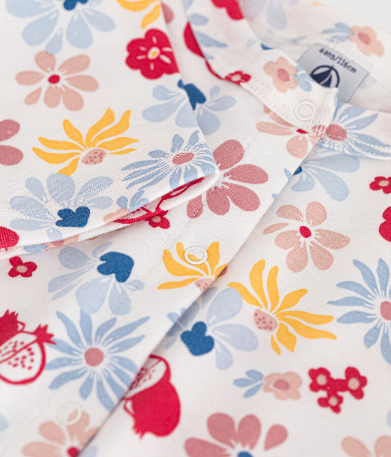 Cardigan en coton enfant fille blanc MARSHMALLOW/blanc MULTICO