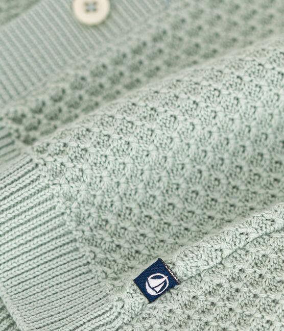 Cardigan en tricot de coton bébé vert HERBIER