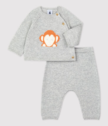 Ensemble 2 pièces jacquard en tricot bio bébé
