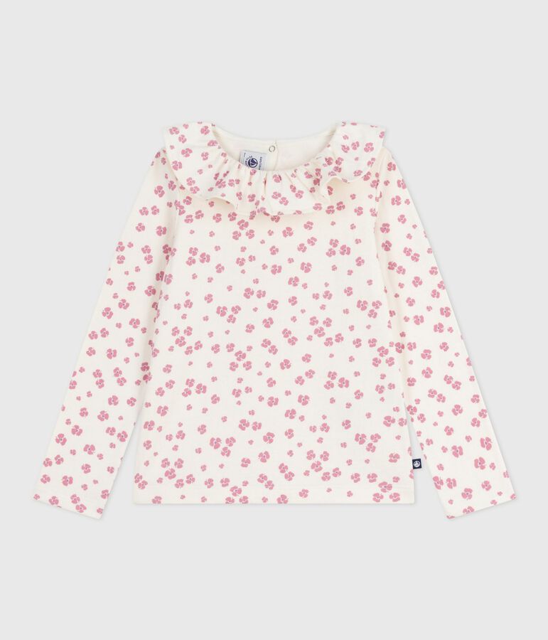 Tee-shirt enfant manches longues en coton imprim&eacute; MILK/ MULTICO
