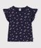 Tee-shirt enfant manches courtes imprim&eacute; fleurs bleu/multicouleur