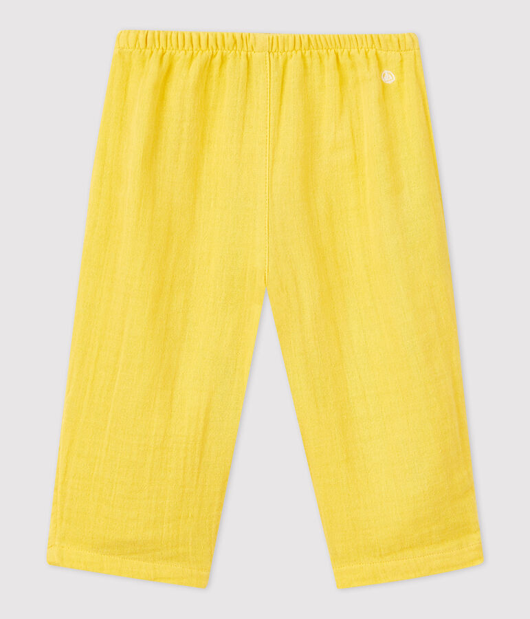 Pantalon en gaze de coton bio b&eacute;b&eacute; jaune ORGE