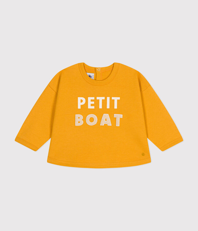 Sweatshirt en molleton b&eacute;b&eacute; jaune BOUDOR