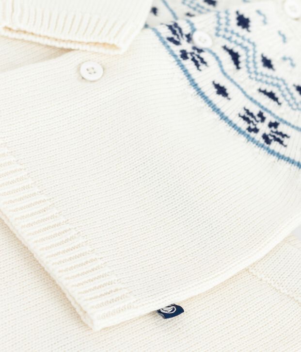 Ensemble 2 pi&egrave;ces b&eacute;b&eacute; cardigan jacquard en tricot bleu/bleu