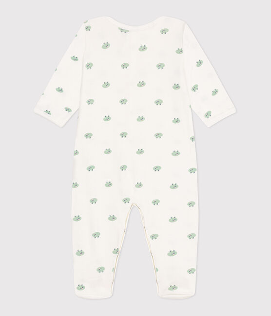 Pyjama bébé en coton grenouilles blanc MARSHMALLOW/blanc MULTICO