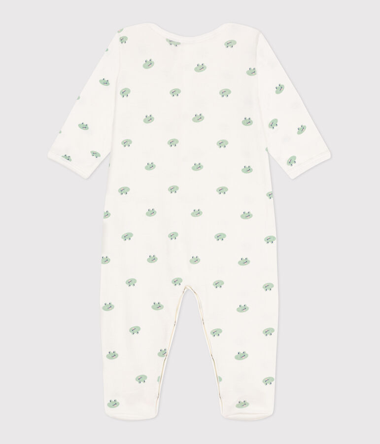 Pyjama b&eacute;b&eacute; en coton grenouilles blanc MARSHMALLOW/blanc MULTICO