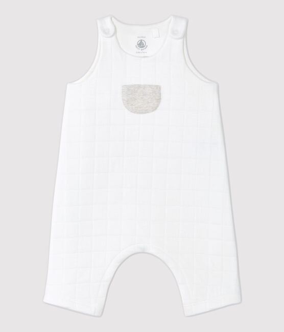 Salopette bébé matelassée en coton biologique blanc MARSHMALLOW