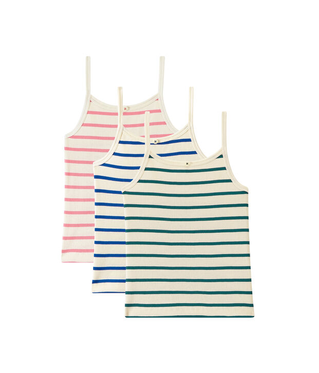 Lot de 3 chemises &agrave; bretelles fille blanc