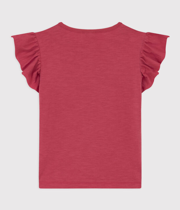Tee-shirt manches courtes en coton enfant fille rose