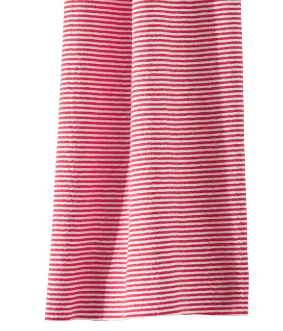 Chèche enfant rayé milleraies rouge TERKUIT/blanc MARSHMALLOW