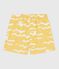 Short de bain bébé, imprimé requin jaune ORGE/blanc MARSHMALLOW