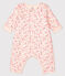 Combinaison longue bébé mixte en tubique rose FLEUR/blanc MULTICO