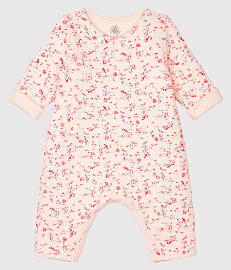 Combinaison longue b&eacute;b&eacute; mixte en tubique rose/multicouleur