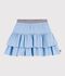 Jupe enfant courte en coton unie bleu clair