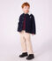 Veste esprit caban enfant en draps de laine uni bleu marine