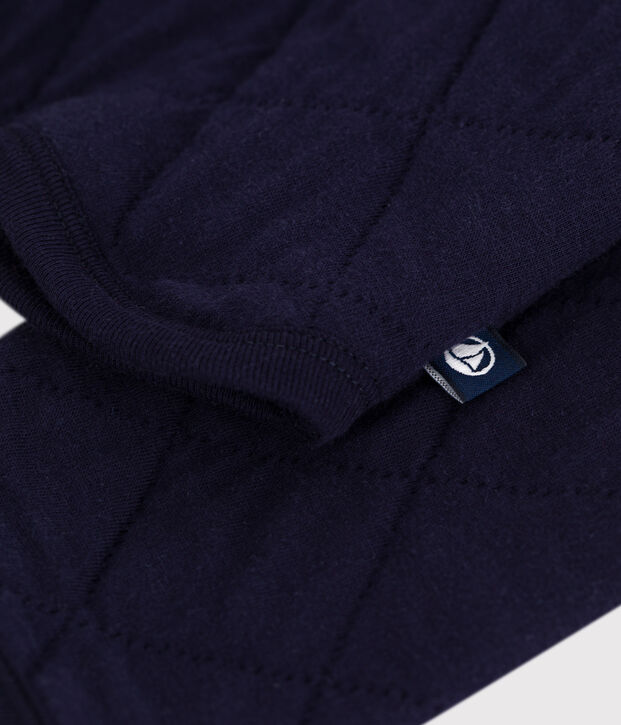 Cardigan femme en coton uni bleu marine