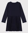 Robe manches longues en tricot enfant fille bleu SMOKING
