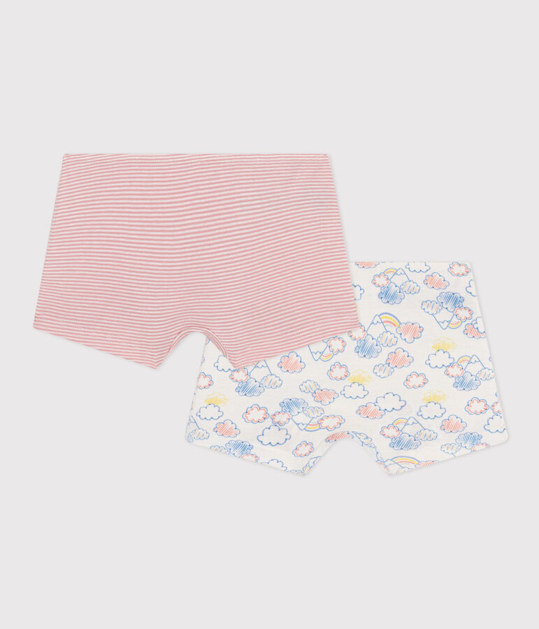 Lot de 2 shorties arc-en-ciel en coton enfant variante 1