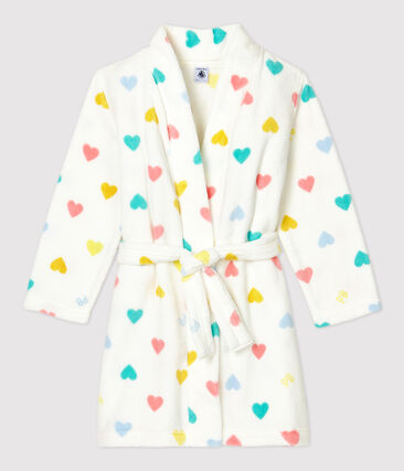 PETIT BATEAU - Robe de chambre cœurs multicolores petite fille en polaire