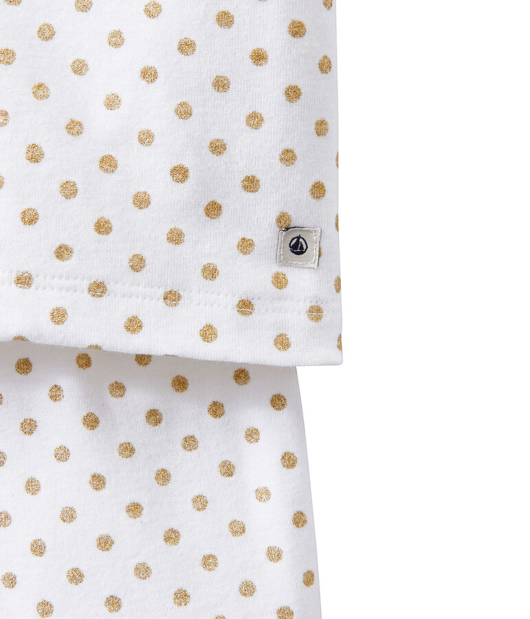Pyjacourt fille blanc ECUME/jaune DORE
