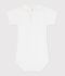 Body b&eacute;b&eacute; en coton &agrave; col brod&eacute;, uni blanc