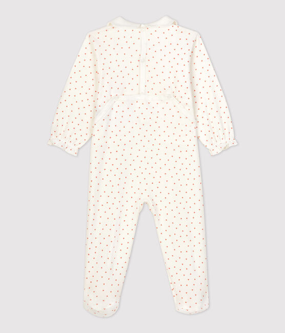 Dors-bien bébé petits cœurs en coton blanc MARSHMALLOW/ PAPAYE