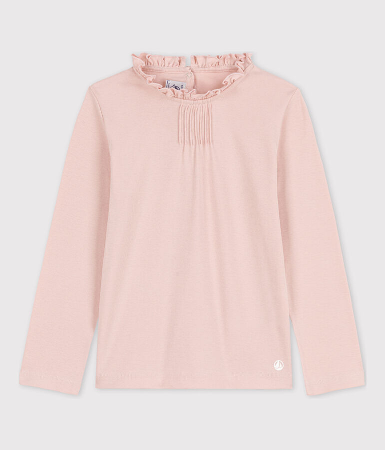 Tee-shirt manches longues en coton enfant fille rose SALINE