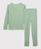 Pyjama uni en coton lyocell enfant vert