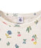 T-shirt fille en tubique léger imprimé blanc MARSHMALLOW/blanc MULTICO