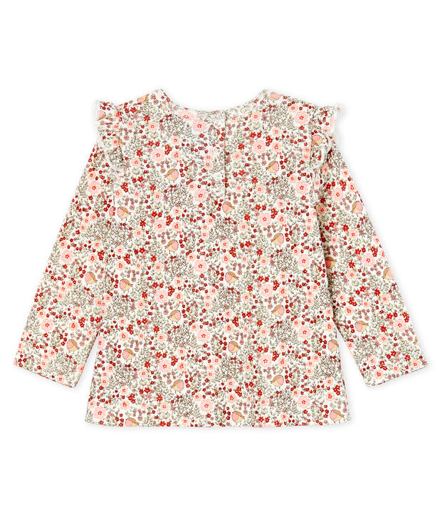 Blouse manches longues b&eacute;b&eacute; fille imprim&eacute;e blanc/multicouleur