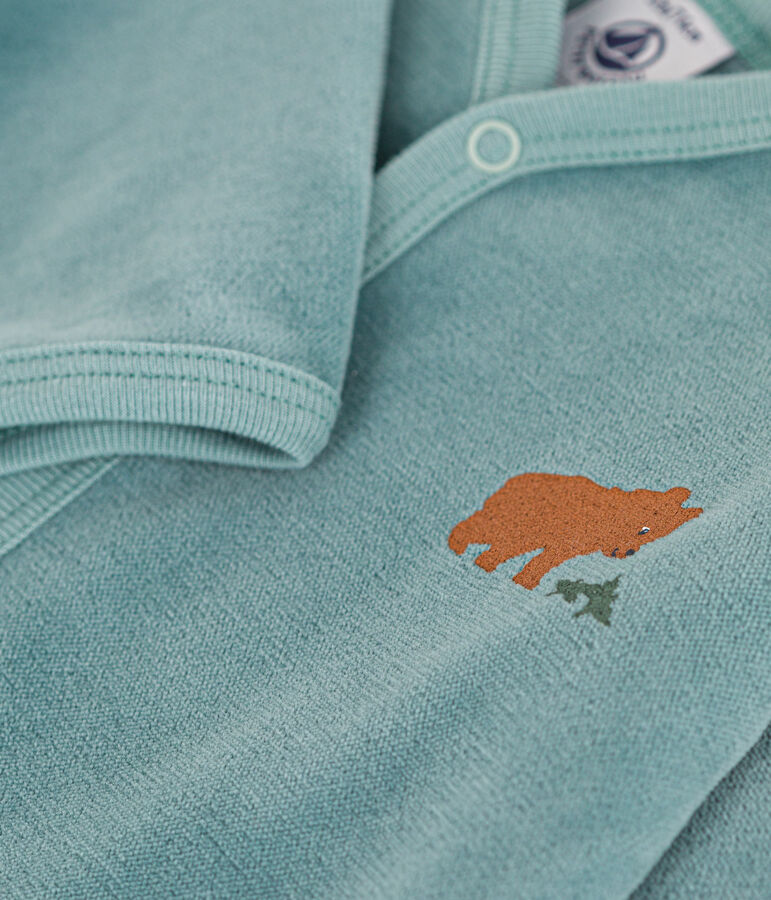 Pyjama b&eacute;b&eacute; ours en velours vert BRUT