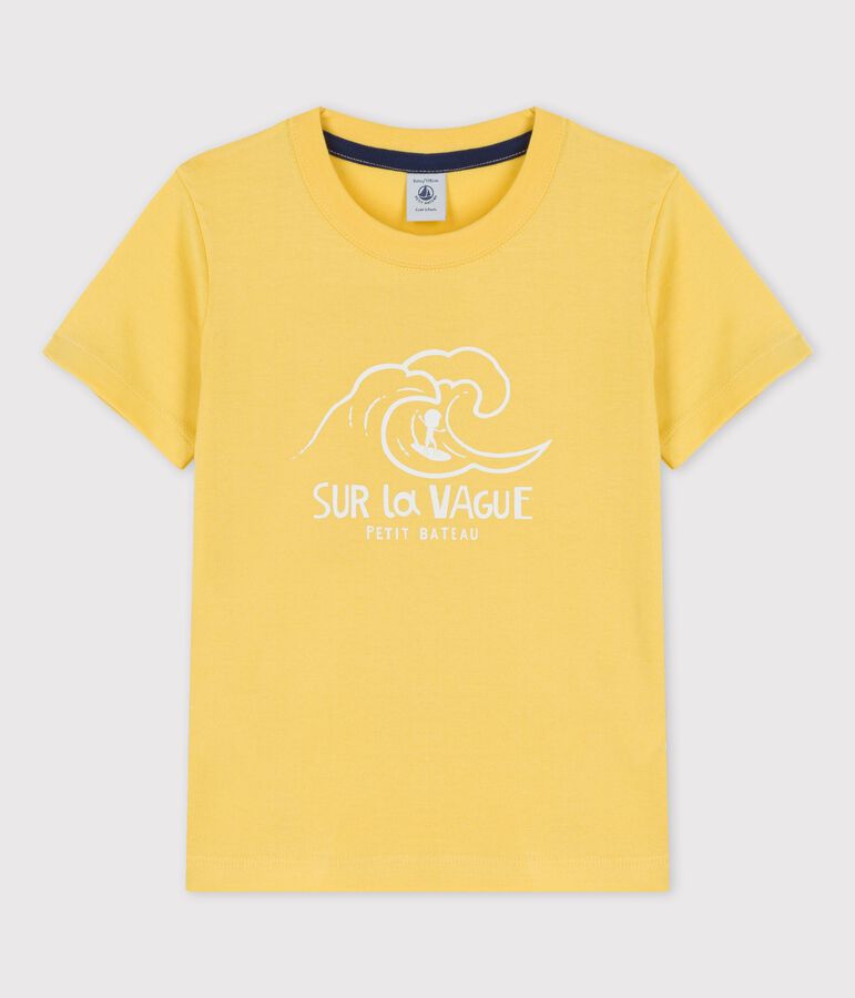 T-shirt manches courtes en coton enfant gar&ccedil;on jaune
