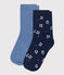 2 paires de chaussettes enfant fille en coton imprimé à fleurs variante 1