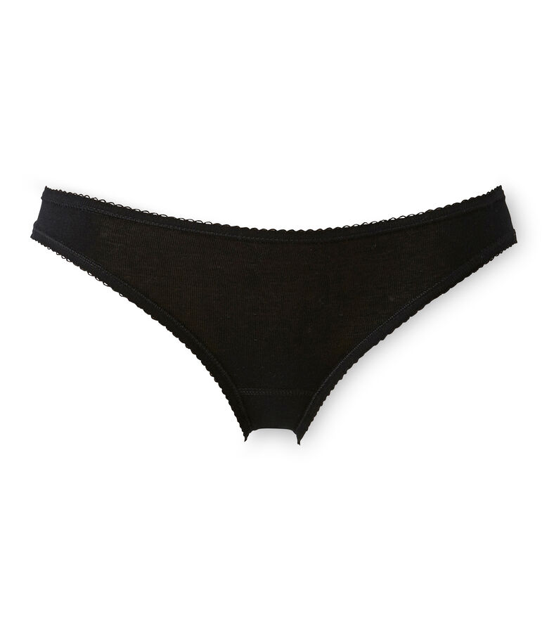 Culotte femme en coton noir