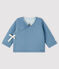 Cardigan bébé en tubique gris TEMPETE