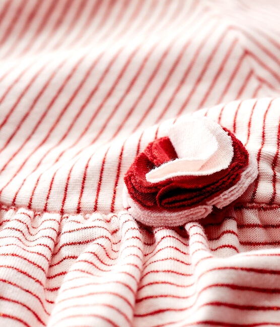 Robe manches courtes en tubique rayée bébé fille rose FLEUR/rose COPPER