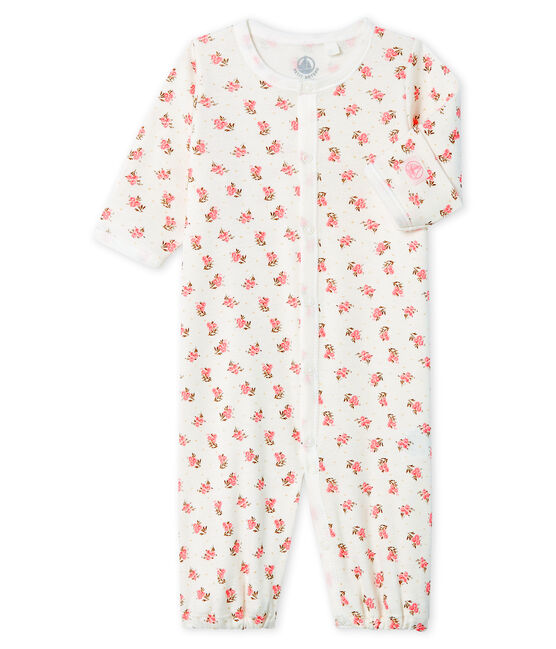 Combisac bébé en côte blanc MARSHMALLOW/rose GRETEL/ MULTICO