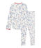Pyjama petite fille en côte blanc MARSHMALLOW/blanc MULTICO