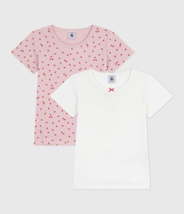Lot de tee-shirts enfant en coton manches courtes imprimé pommes